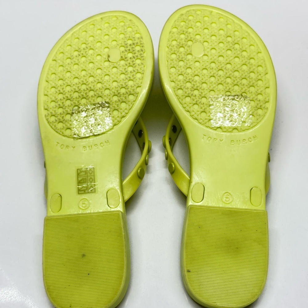Tory Burch Lime Green Flip Flops Size 5 “ Worn twice, Like New” - Picture 6 of 6